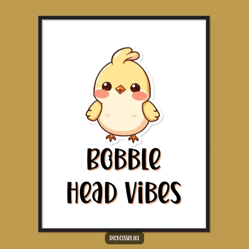 Funny Bobbing Bird Poster: Cheerful Feather Tuft Character Art, Ideal Funny Gift for Wall Decor