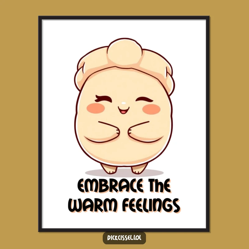 Funny Dumpling Hug Poster: Winking Comfort Art, Ideal Funny Gift