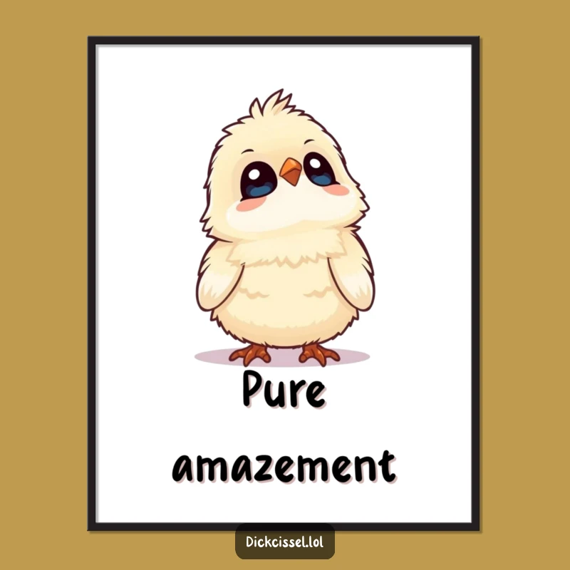 Funny Fluffy Bird Poster - Whimsical Wall Art & Humorous Gift