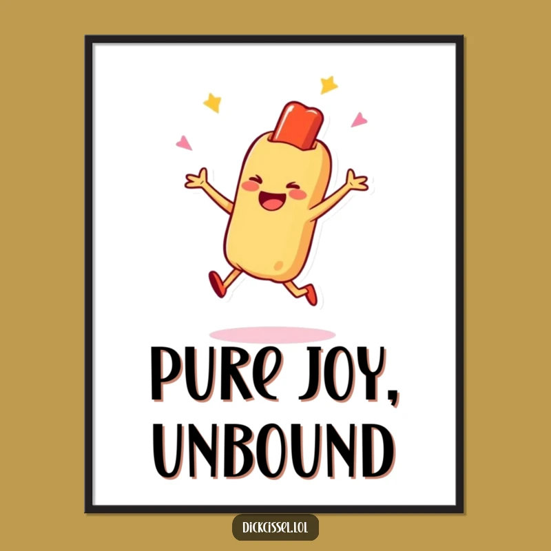 Funny Hot Dog Jump Poster: Joyful Wall Art for a Cheerful Space, Great Funny Gift