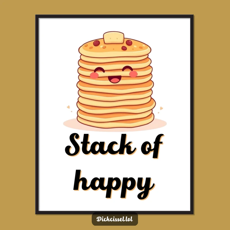 Funny Pancake Stack Poster: Breakfast Joy for Your Walls