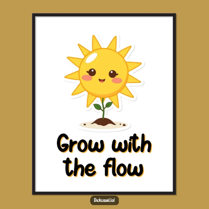 Funny Sun Seedling Poster - Bright Botanical Wall Art Gift