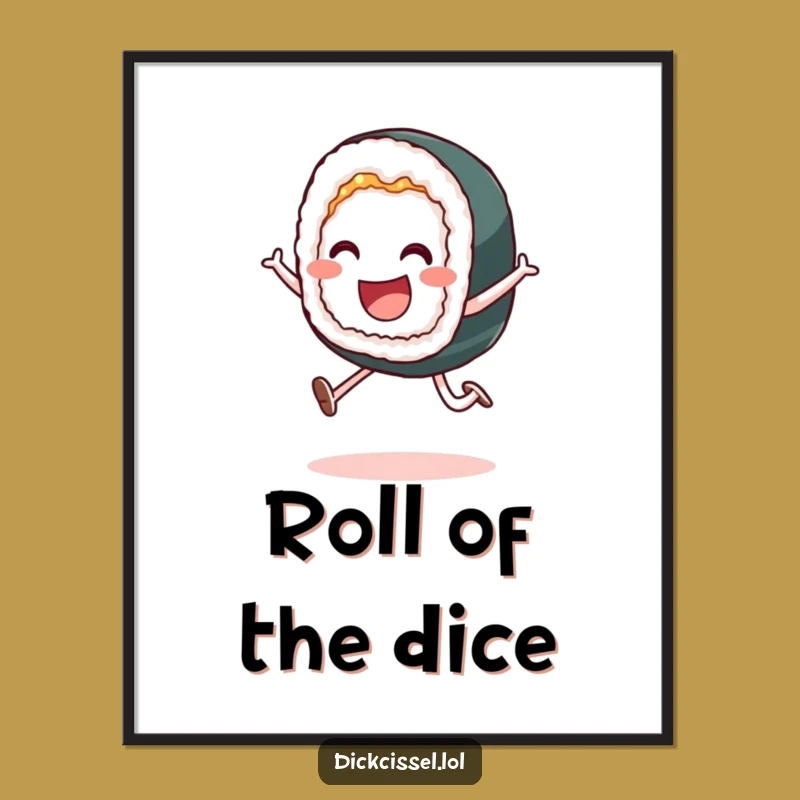 Funny Sushi Leap Poster: Decorate with Playful Energy and Foodie Fun