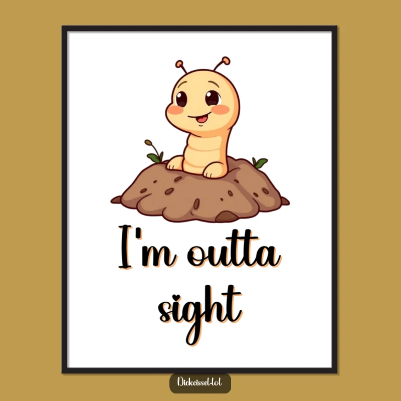 Funny Worm Soil Pop Poster - Hilarious Wall Art for a Playful Space
