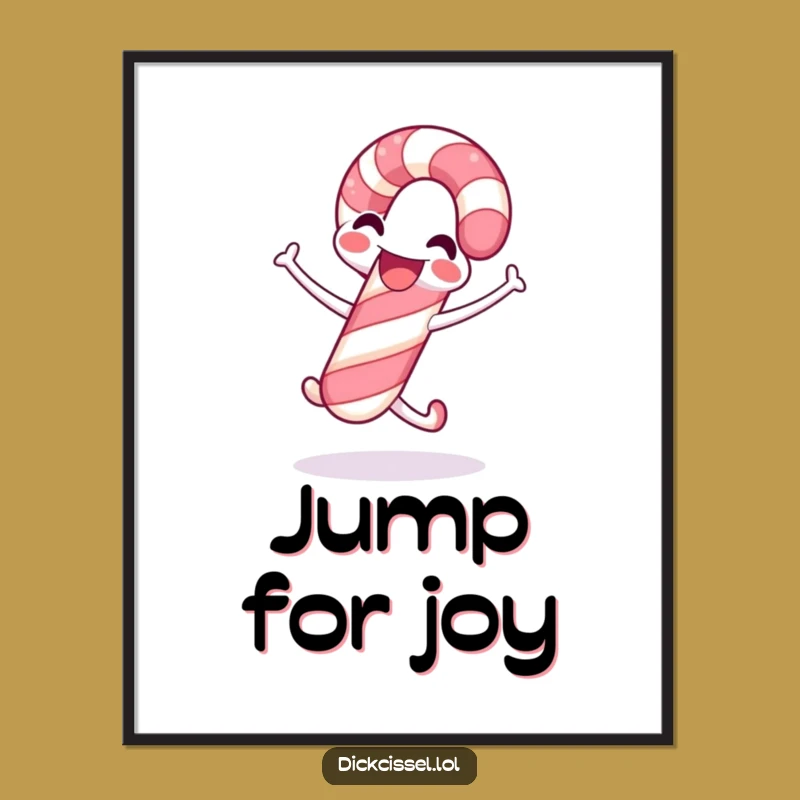 Funny Candy Cane Jump Poster: Decorate Your Walls with Joyful Christmas Art