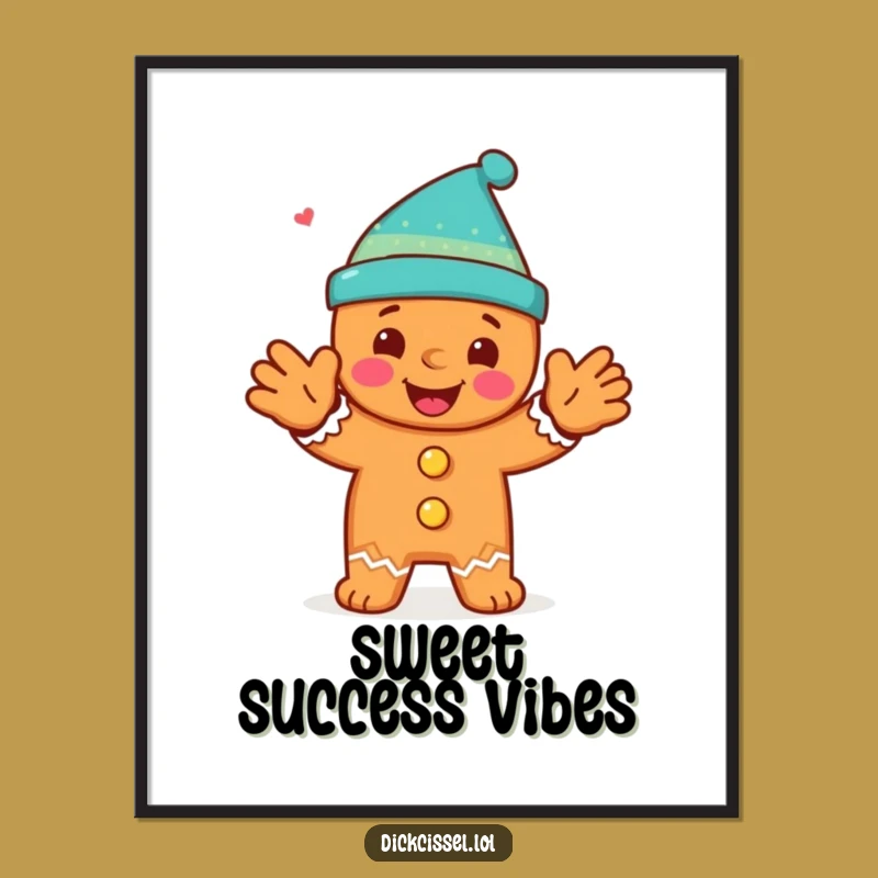 Funny Gingerbread Man Clap Poster: Festive Holiday Art Gift