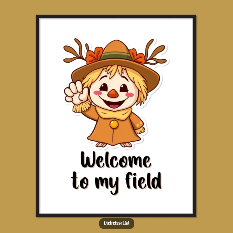 Funny Scarecrow Welcome Poster - Hilarious Wall Art for a Festive Home