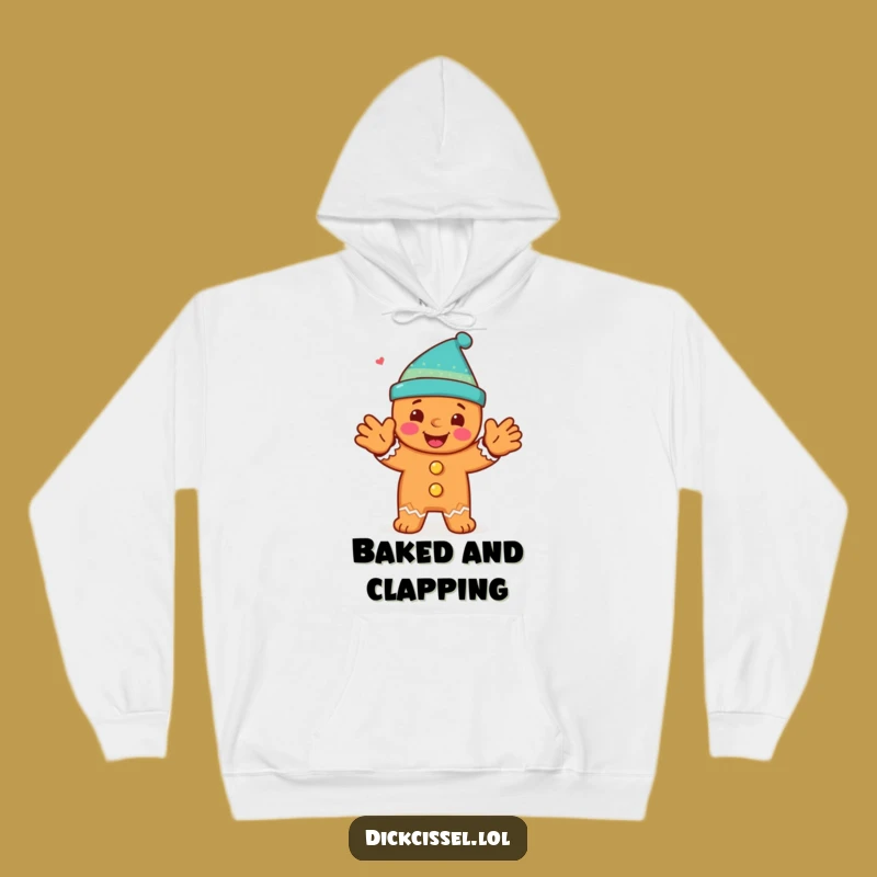 Funny Gingerbread Man Clap Hoodie: Cozy Holiday Character Comfort