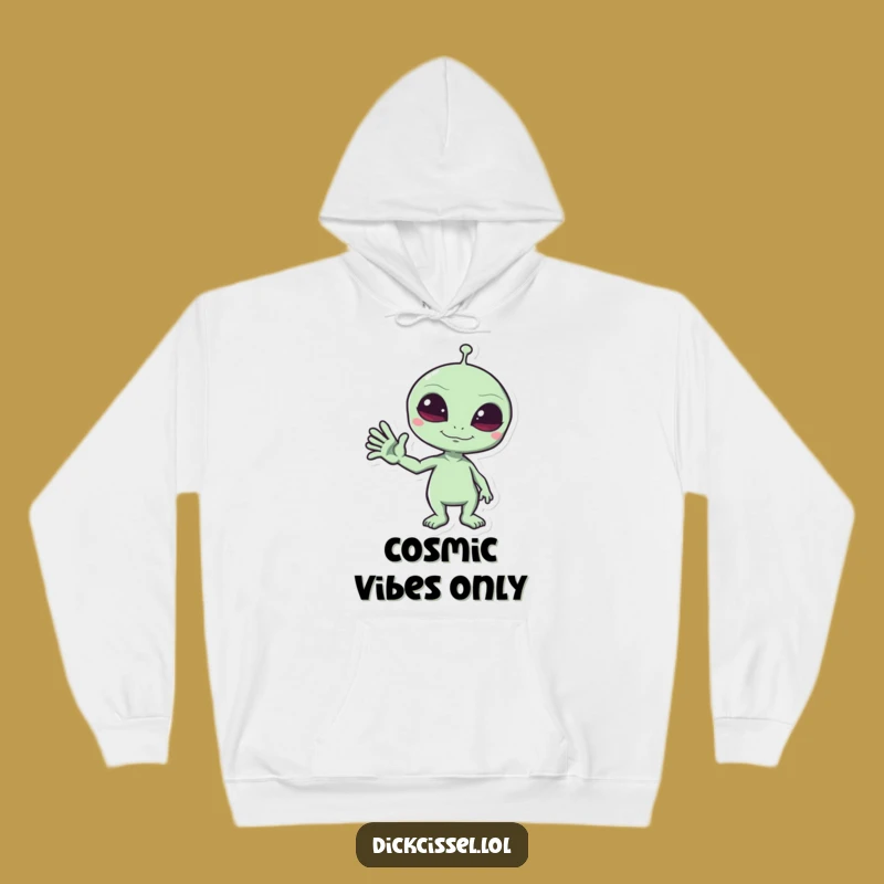 Cozy Funny Alien Wave Hoodie - Warm Space Wear, Perfect Funny Gift!