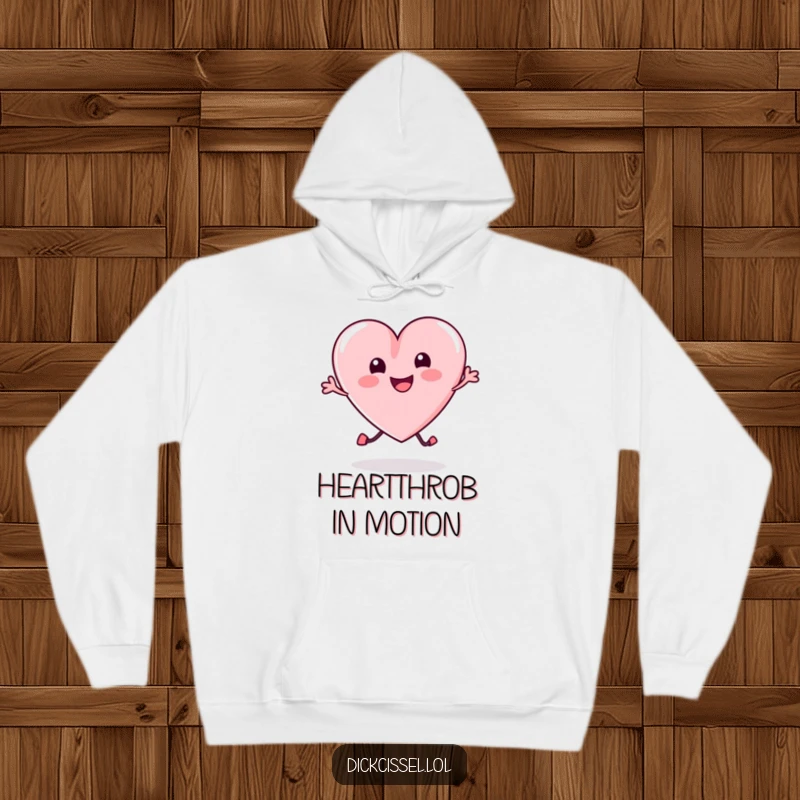 Funny Hoodie showcasing a cute, bouncing candy heart, bringing a splash of vibrant joy and sweet charm to your cozy wear.