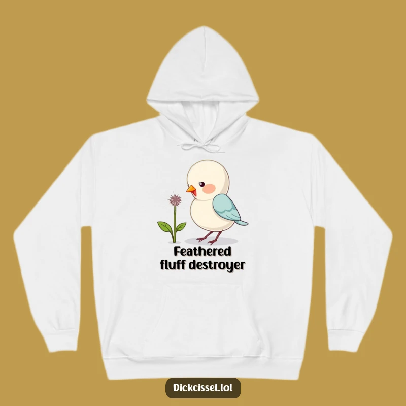 Funny Dandelion Bird Hoodie: Cozy Warmth with a Playful Pecking Bird