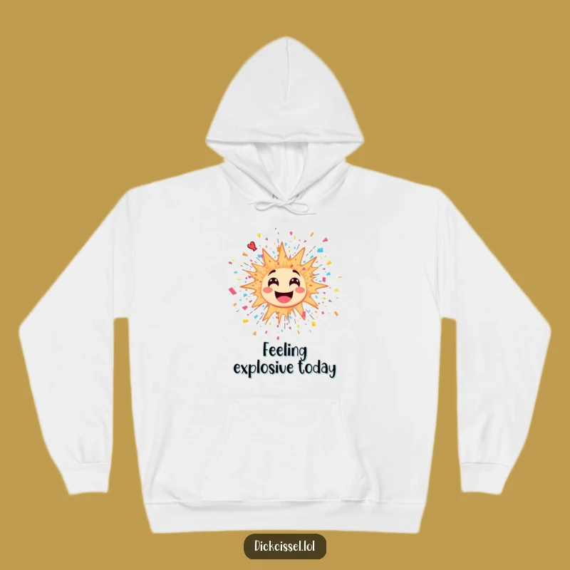 Cozy Funny Explosion Sticker Hoodie: Stay Warm with Bursting Energy