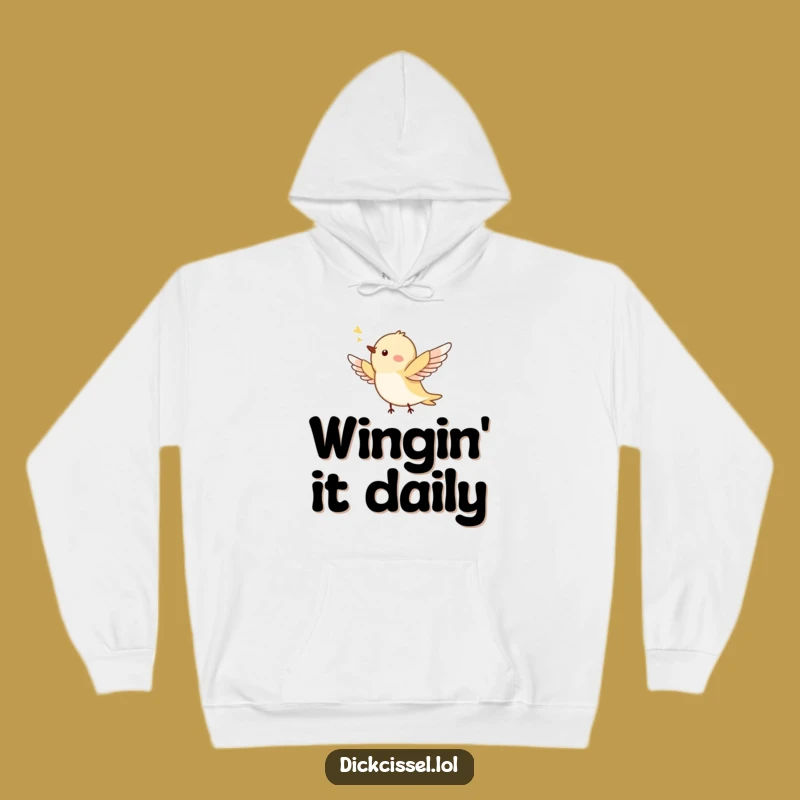 Funny Tiny Bird Flying Hoodie - Cozy & Hilarious Gift for Feathered Friends Fans