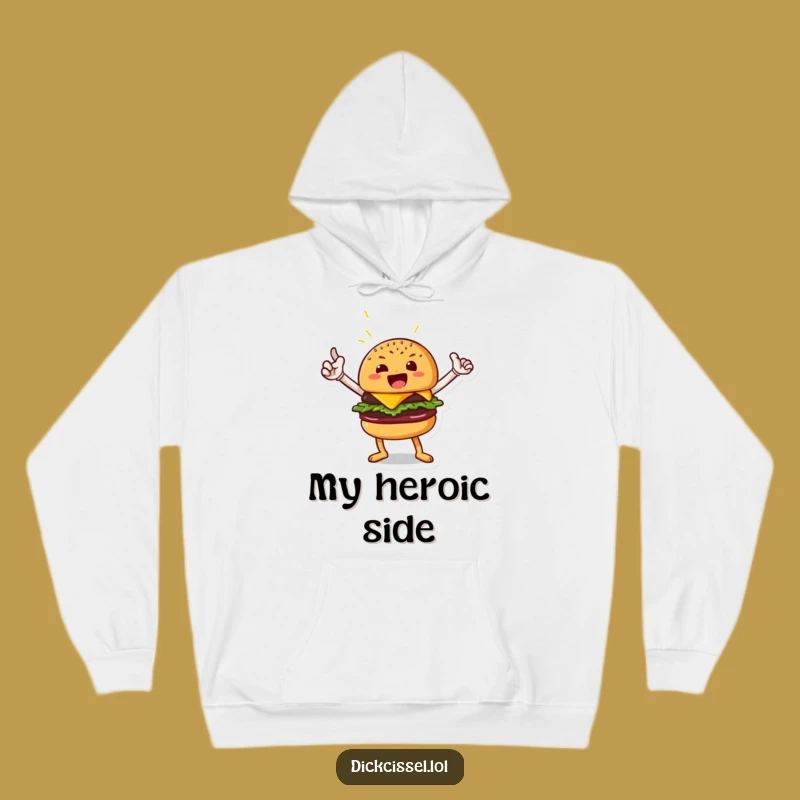 Cozy Funny Burger Hero Hoodie: Warmth Meets Delicious Courage, Perfect Funny Gift