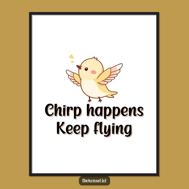 Free Printable Wall Art: Happy Chirping Bird for a Funny, Joyful Home Decor Download