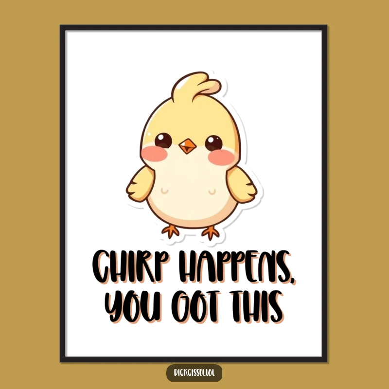 Free Printable Wall Art: Cheerful Bobbing Bird, Funny Downloadable Decor