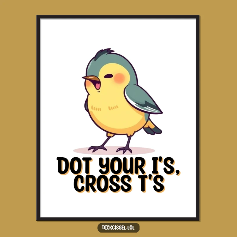 Free Printable Wall Art: Pecking Bird, Funny Focused Decor