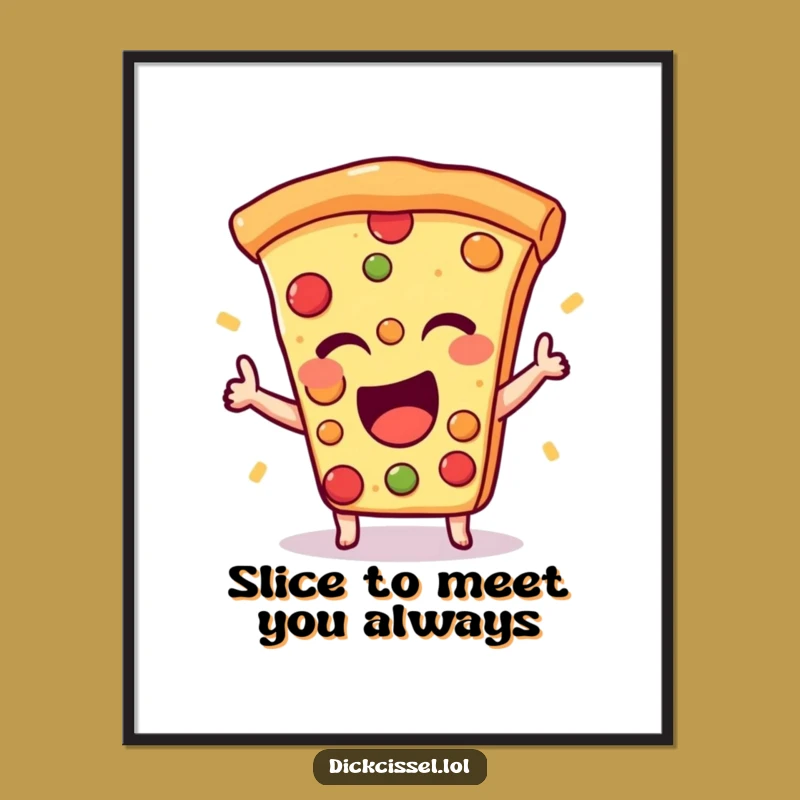 Free Printable Funny Pizza Wall Art: Winking Slice Downloadable Decor