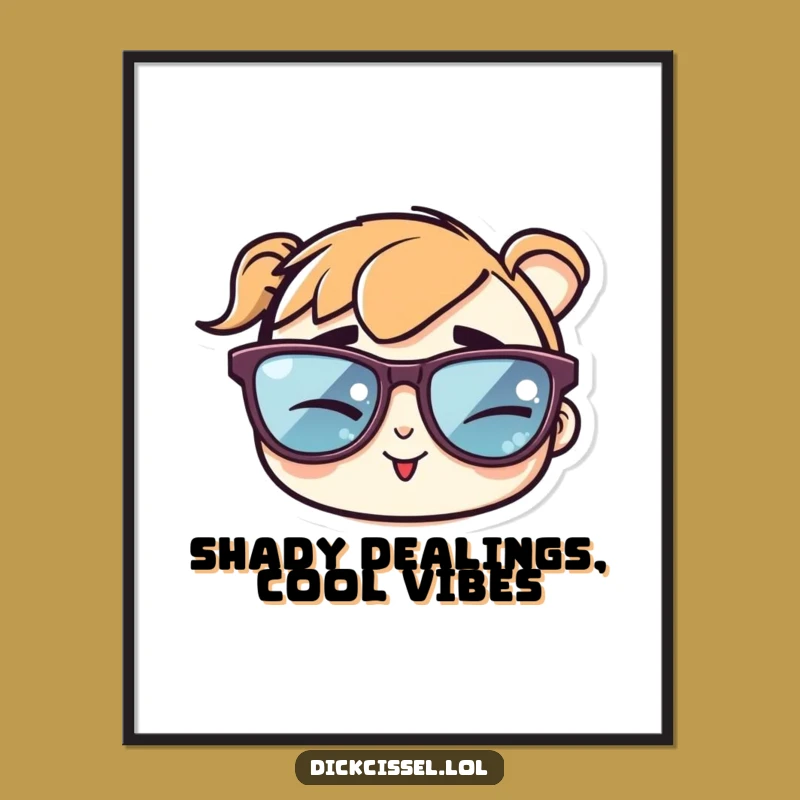 Free Printable Wall Art: Cool Winking Sunglasses, Hilarious Downloadable Decor Gift