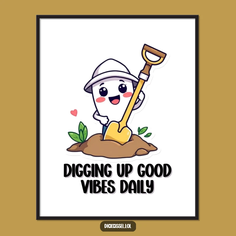 Funny Free Printable Trowel Art: Digging Excitement, Downloadable Wall Decor