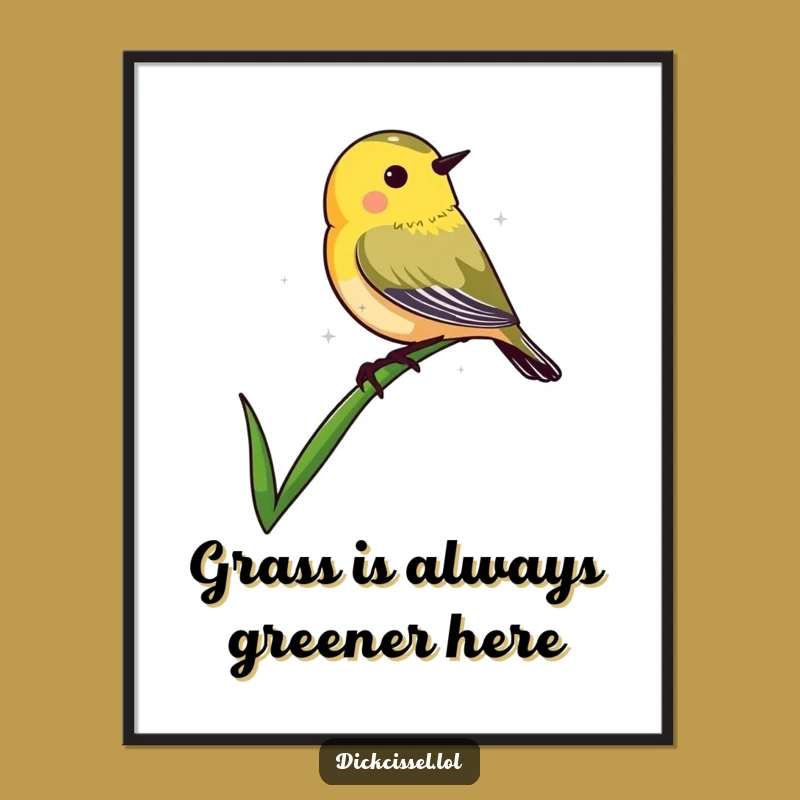 Free Printable Wall Art: Dickcissel Perch, Funny Lawn Decor