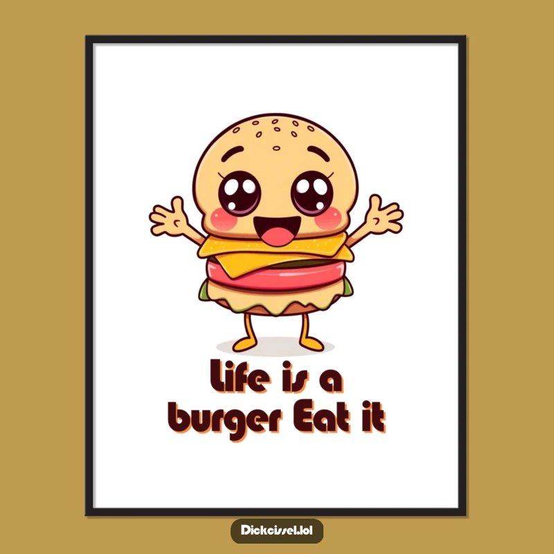 Funny Free Printable Wall Art: Googly-Eyed Burger Character Art!