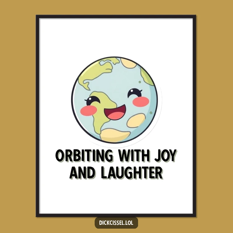 Funny Free Printable Wall Art: Happy Planet Spin, Downloadable Art for Cosmic Cheer!