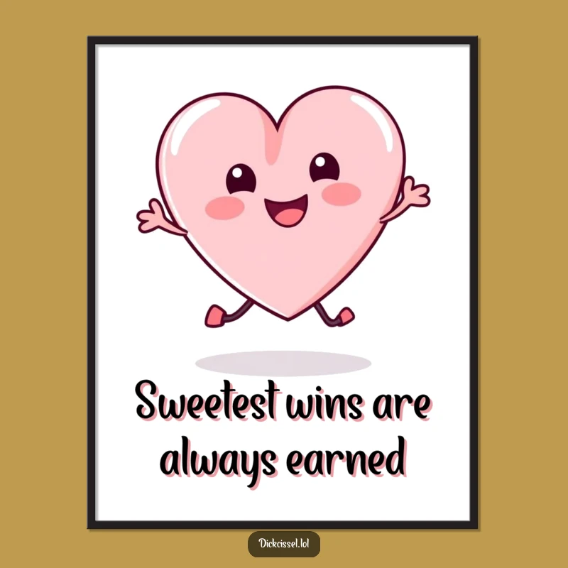 Free Printable Wall Art: Happy Candy Heart Bounce - Funny Downloadable Decor