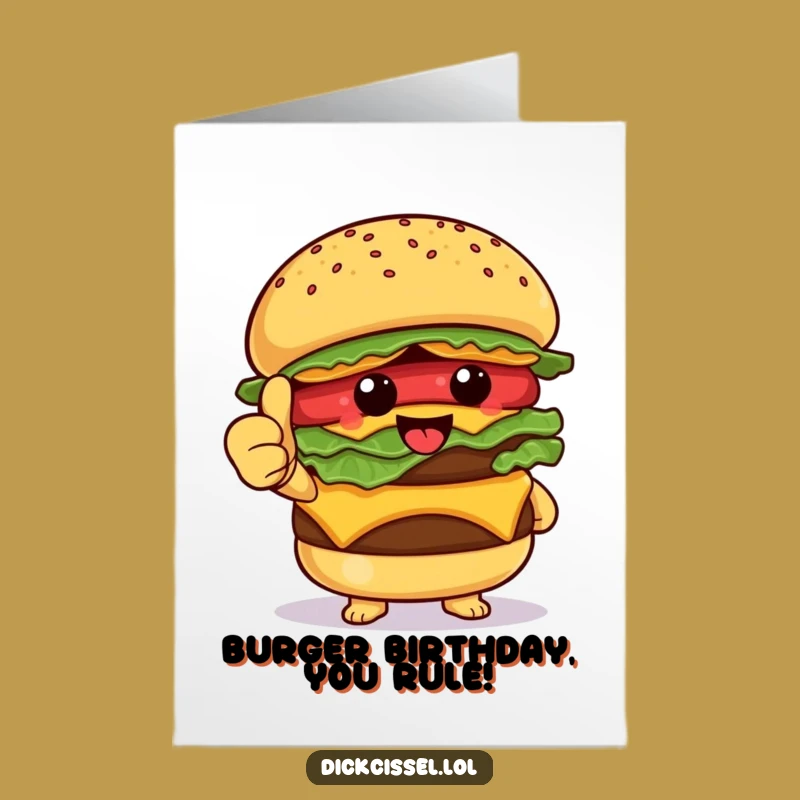 Awesome Free Printable Birthday Card: Burger Thumbs Up for Instant Funny Gift