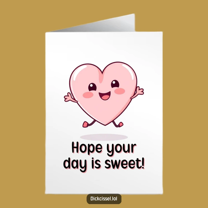 Free Printable Birthday Card: Cute Candy Heart Bounce - Funny Downloadable Gift