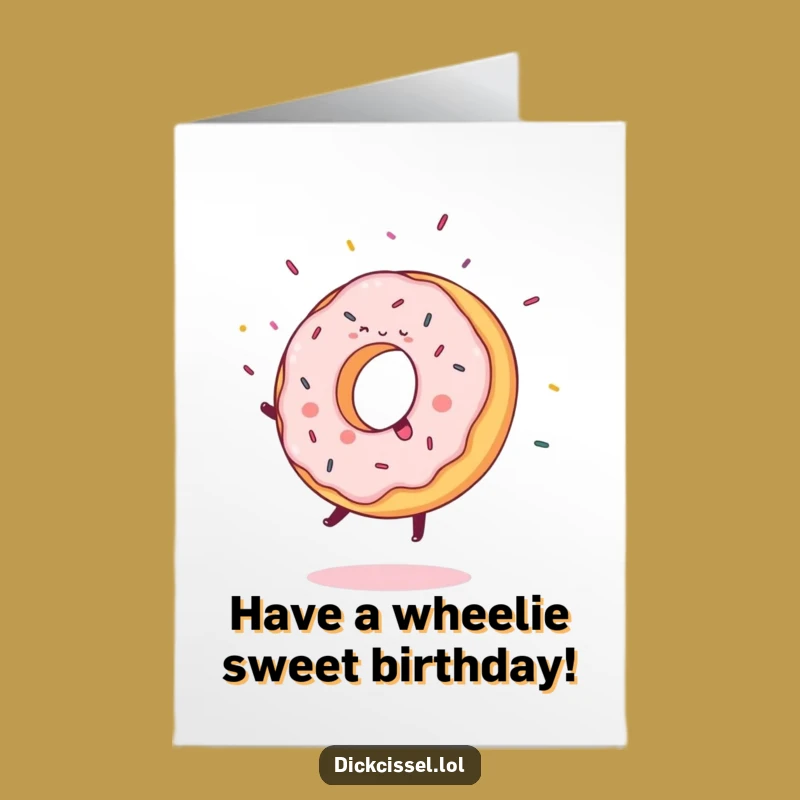Free Printable Birthday Card: Donut Cartwheels for Joy, Downloadable & Print at Home Fun