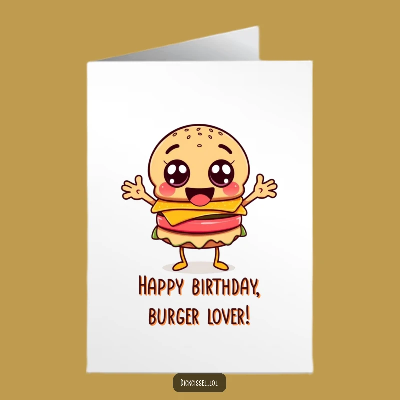 Free Printable Birthday Card: Googly-Eyed Burger's Wild Celebration!