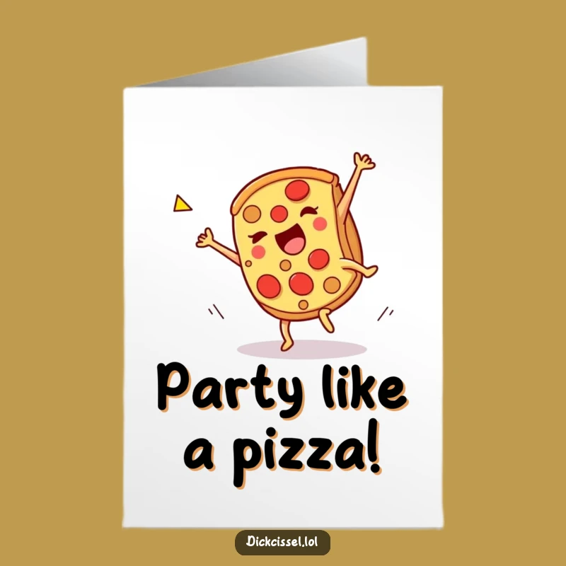 Free Printable Birthday Card: Pizza Cartwheel Fun - Downloadable Gift