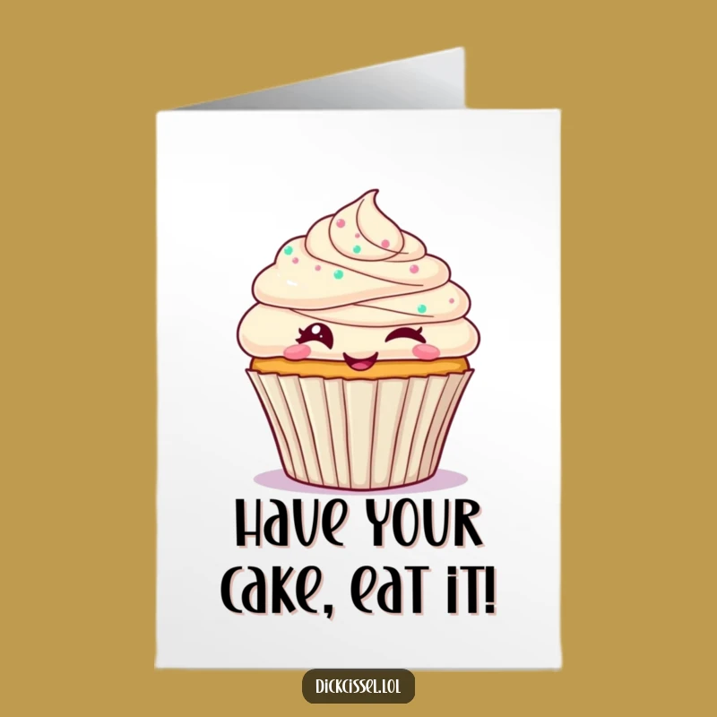 Free Printable Birthday Card: Winking Cupcake Humor for a Sweet Celebration