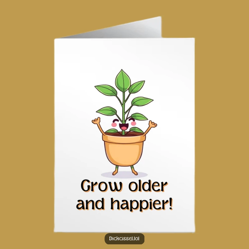 Free Printable Dancing Plant Birthday Card: Funny Joyful, Downloadable Gift