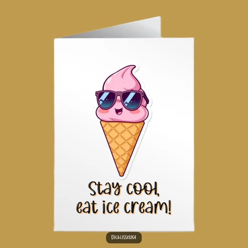 Free Printable Birthday Card: Cool Ice Cream Shades Funny Downloadable Gift