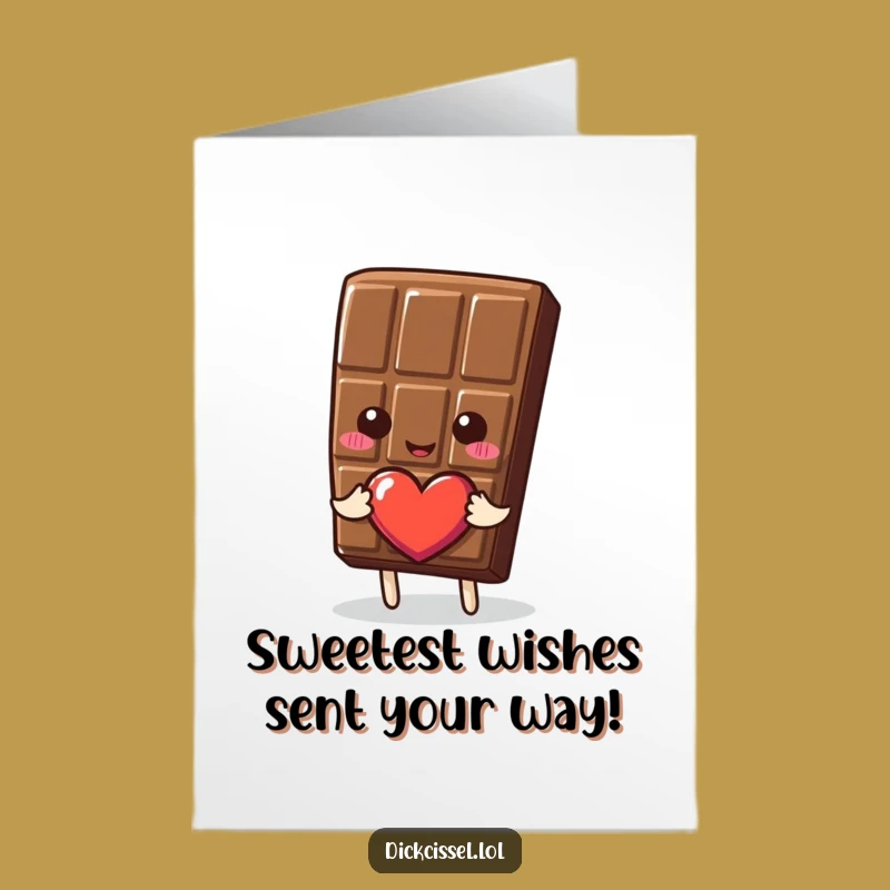 Free Printable Birthday Card: Chocolate Heart Gift - Funny Downloadable