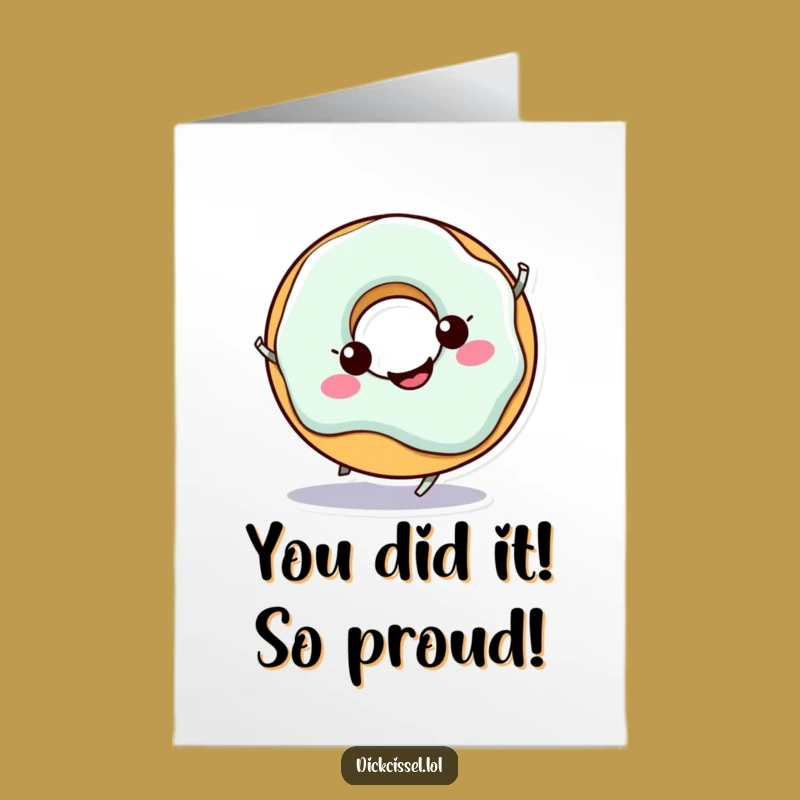 Free Printable Congrats Card: Doughnut Spin Excitement Funny Downloadable Gift