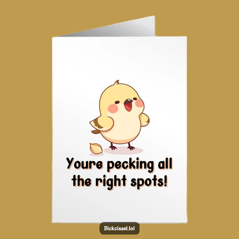 Free Printable Congrats Card: Pecking Bird for a Funny, Focused Downloadable Gift