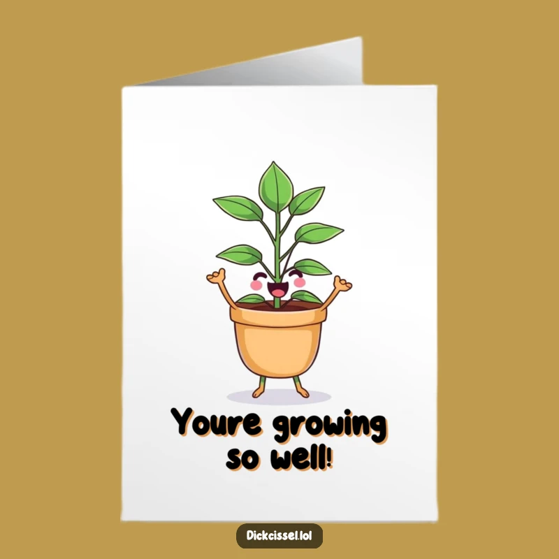 Free Printable Dancing Plant Congrats Card: Funny Joyful, Downloadable Gift