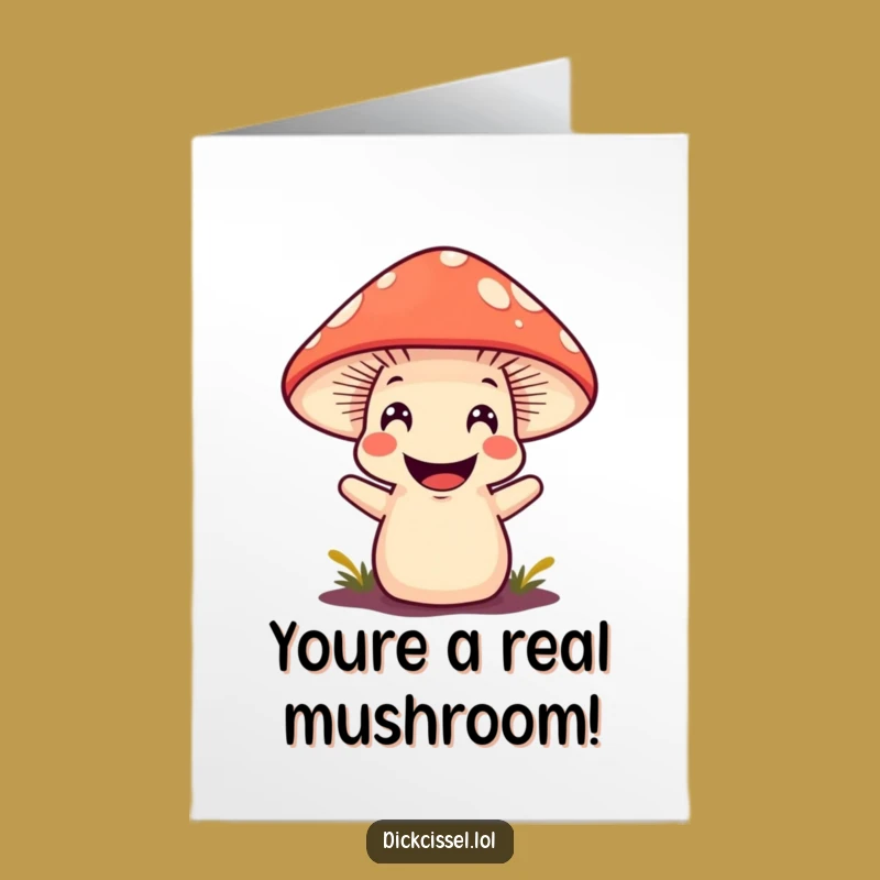 Free Printable Mushroom Congrats Card: Funny Grin, Surprising Downloadable Gift