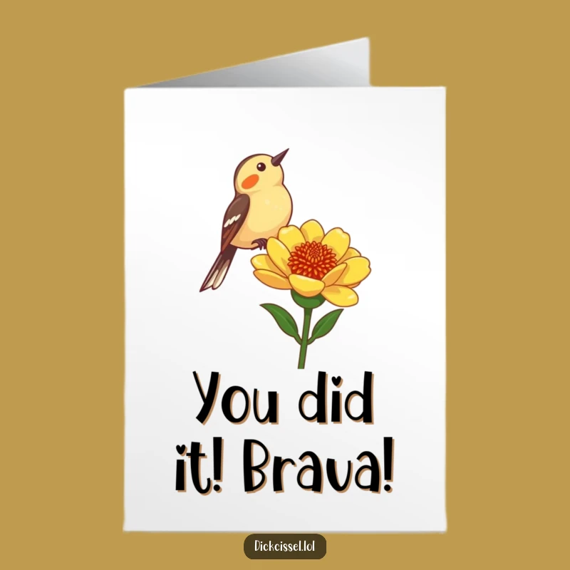 Free Printable Dickcissel Congrats Card: Hilarious Bird Whistles for Your Big Achievement