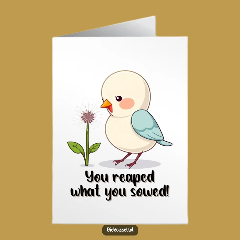 Free Printable Congrats Card: Cute Bird & Dandelion Puff, Funny Downloadable