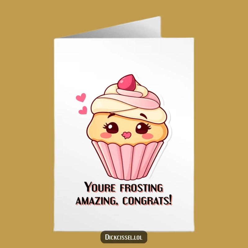 Hilarious Free Printable Congrats Card: Frosting Kiss Cupcake for Instant Download Joy