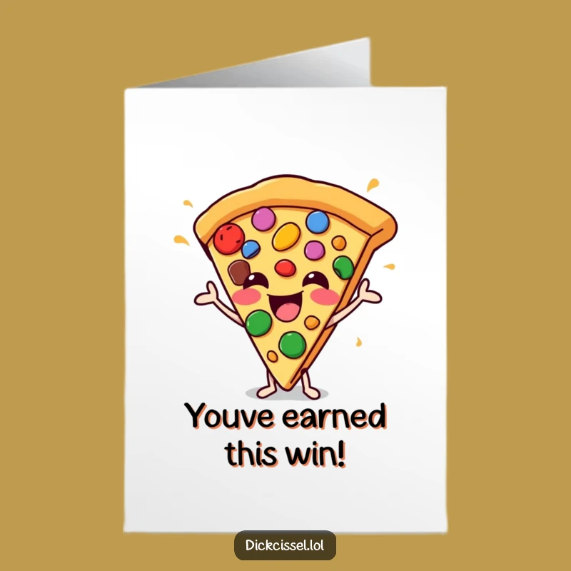 Free Printable Congrats Card: Pizza Juggling Success Funny Downloadable Gift