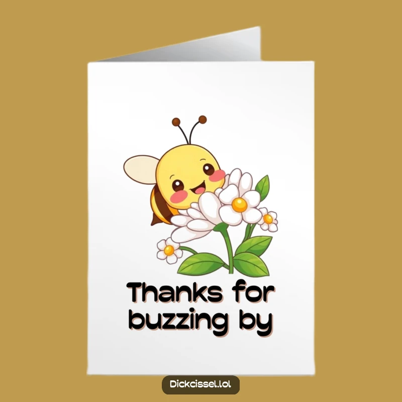 Free Printable Bee Thank You Card - Sweet Gratitude Buzz Downloadable