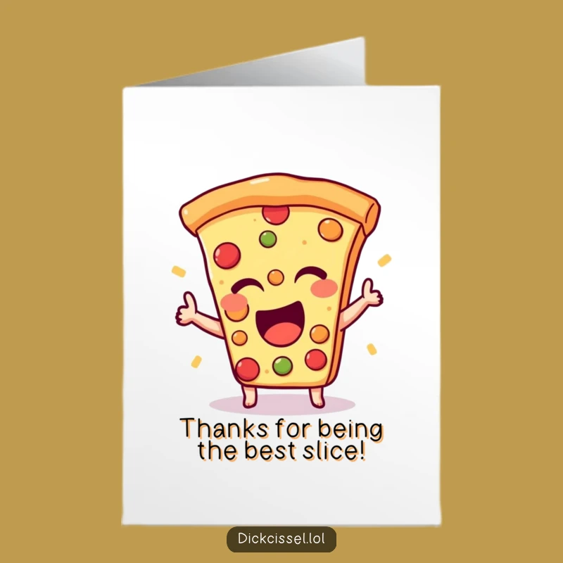 Free Printable Funny Pizza Thank You Card: Winking Slice Downloadable
