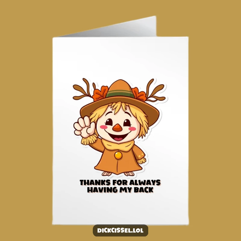 Free Printable Scarecrow Thank You Card - Waving Gratitude Downloadable