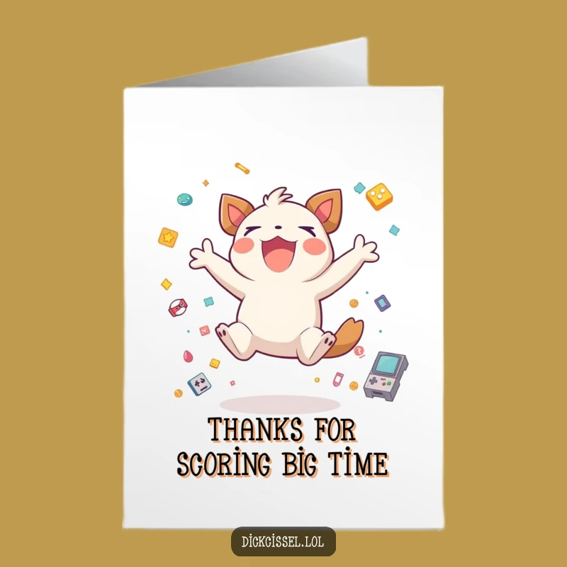 Free Printable Thank You Card: Gamer Creature's Thanks, Downloadable Appreciation