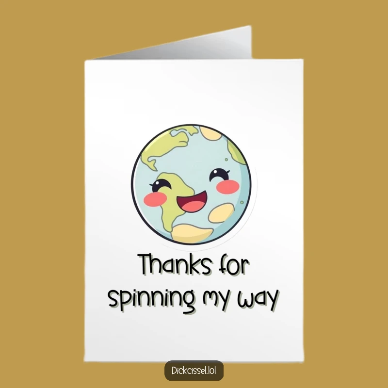 Free Printable Thank You Card: Happy Planet Spin, Downloadable Funny Appreciation Gift!